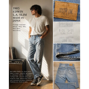 Indie Edwin Vintage 1985 Grunge Natural Distressed  Mens 30/34 Gorpcore Jeans